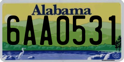 AL license plate 6AA0531