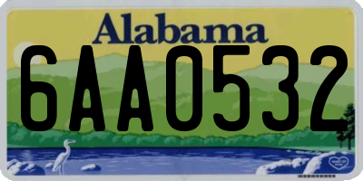 AL license plate 6AA0532