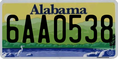 AL license plate 6AA0538