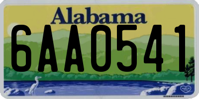 AL license plate 6AA0541