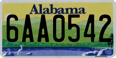 AL license plate 6AA0542