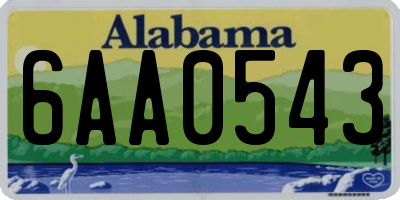 AL license plate 6AA0543
