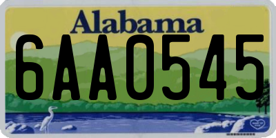 AL license plate 6AA0545