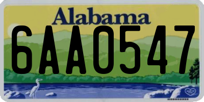 AL license plate 6AA0547