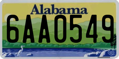 AL license plate 6AA0549
