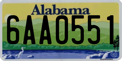 AL license plate 6AA0551