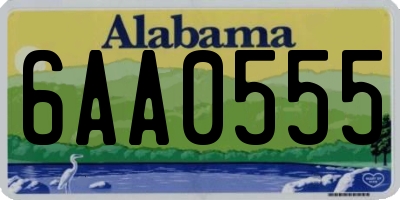 AL license plate 6AA0555