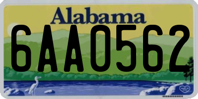AL license plate 6AA0562