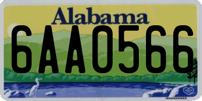 AL license plate 6AA0566