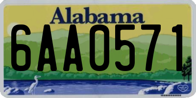 AL license plate 6AA0571