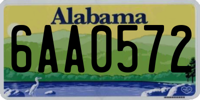 AL license plate 6AA0572