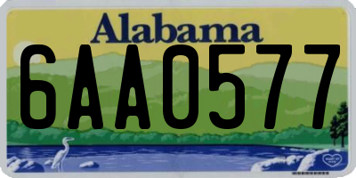 AL license plate 6AA0577