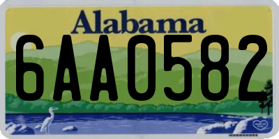 AL license plate 6AA0582