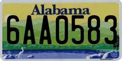 AL license plate 6AA0583