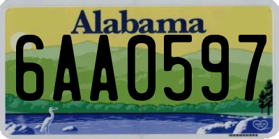 AL license plate 6AA0597