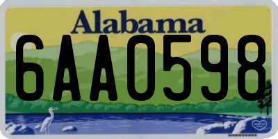 AL license plate 6AA0598
