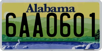 AL license plate 6AA0601