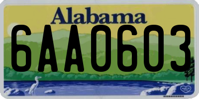 AL license plate 6AA0603