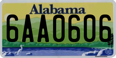 AL license plate 6AA0606