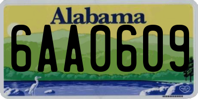 AL license plate 6AA0609