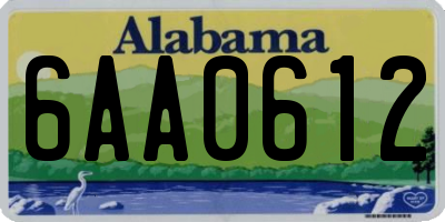 AL license plate 6AA0612