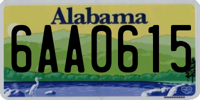 AL license plate 6AA0615
