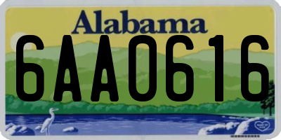 AL license plate 6AA0616
