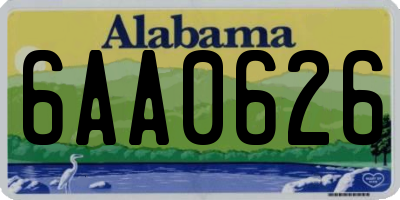 AL license plate 6AA0626