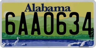 AL license plate 6AA0634