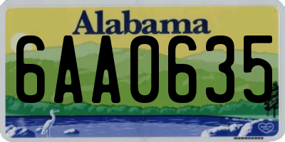 AL license plate 6AA0635