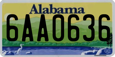 AL license plate 6AA0636