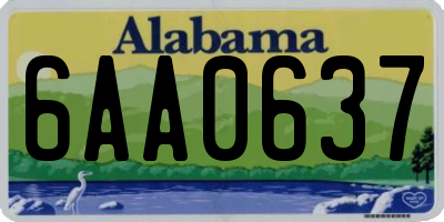 AL license plate 6AA0637