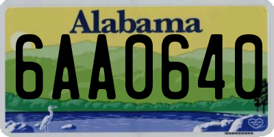 AL license plate 6AA0640