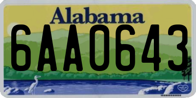 AL license plate 6AA0643