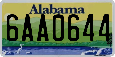 AL license plate 6AA0644