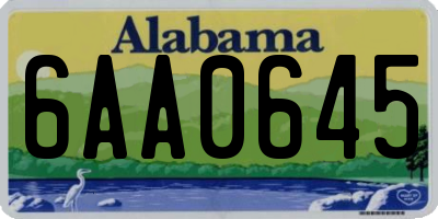 AL license plate 6AA0645