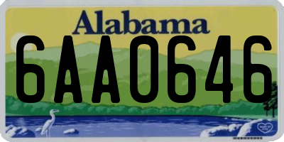 AL license plate 6AA0646
