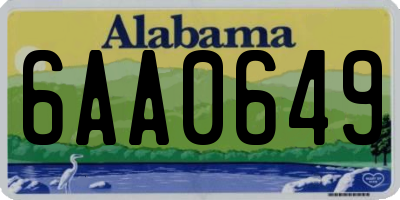 AL license plate 6AA0649
