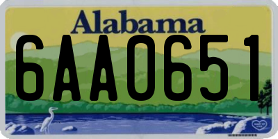 AL license plate 6AA0651