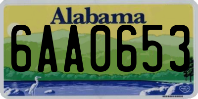 AL license plate 6AA0653