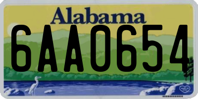 AL license plate 6AA0654