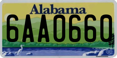 AL license plate 6AA0660