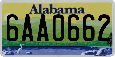 AL license plate 6AA0662