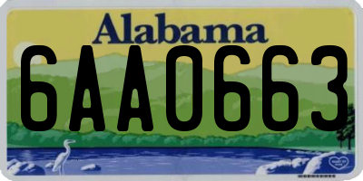 AL license plate 6AA0663