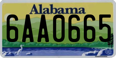 AL license plate 6AA0665