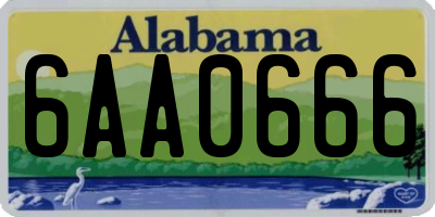 AL license plate 6AA0666