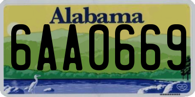 AL license plate 6AA0669