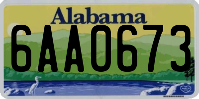 AL license plate 6AA0673