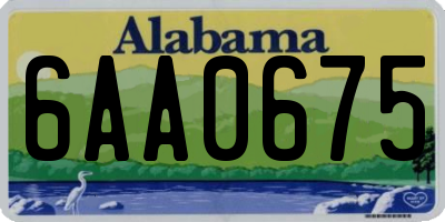 AL license plate 6AA0675