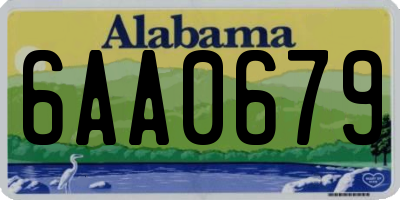AL license plate 6AA0679